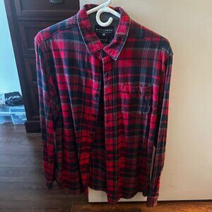 Billabong medium red flanel collared shirt